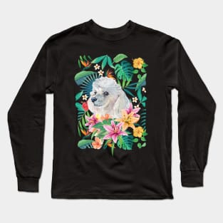 Tropical White Standard Poodle Long Sleeve T-Shirt